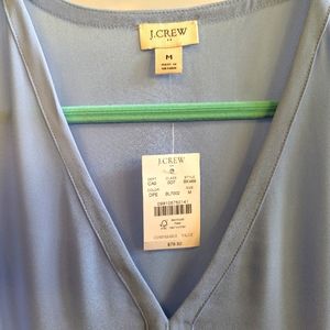 NWT J. Crew Blue V-Neck Blouse, Medium, Great Gift!